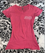 Y2K Counts Kustoms Las Vegas Pink Graphic Top McBling Skull Cross M-L