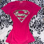 DC Comics Supergirl Graphic T-Shirt – Hot Pink