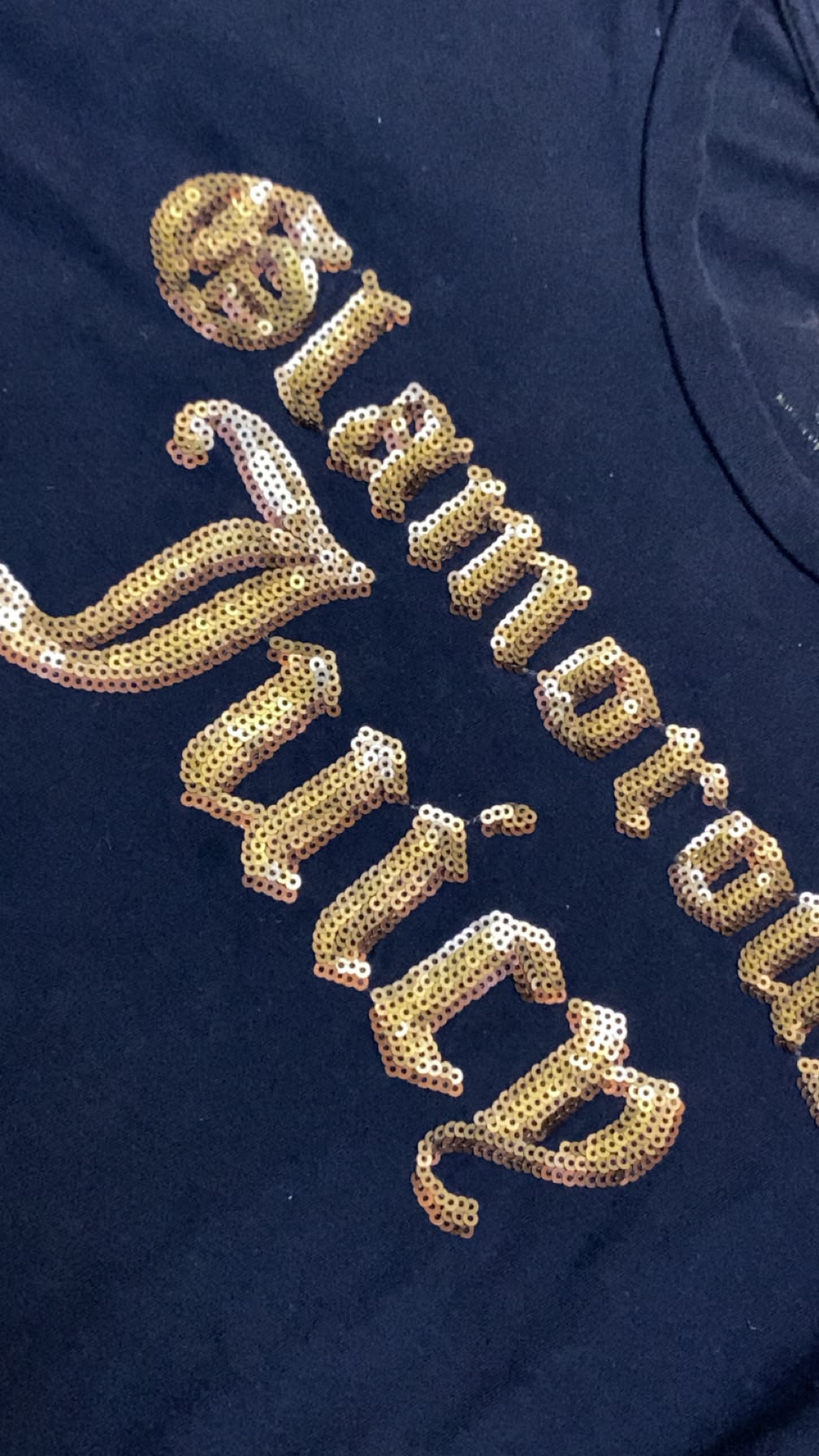 Juicy Couture Sequined Graphic T-Shirt – Dark Navy