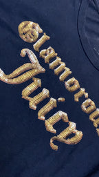 Juicy Couture Sequined Graphic T-Shirt – Dark Navy