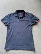 American Eagle Tipped Polo Shirt – Charcoal Heather