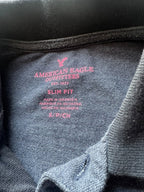 American Eagle Tipped Polo Shirt – Charcoal Heather