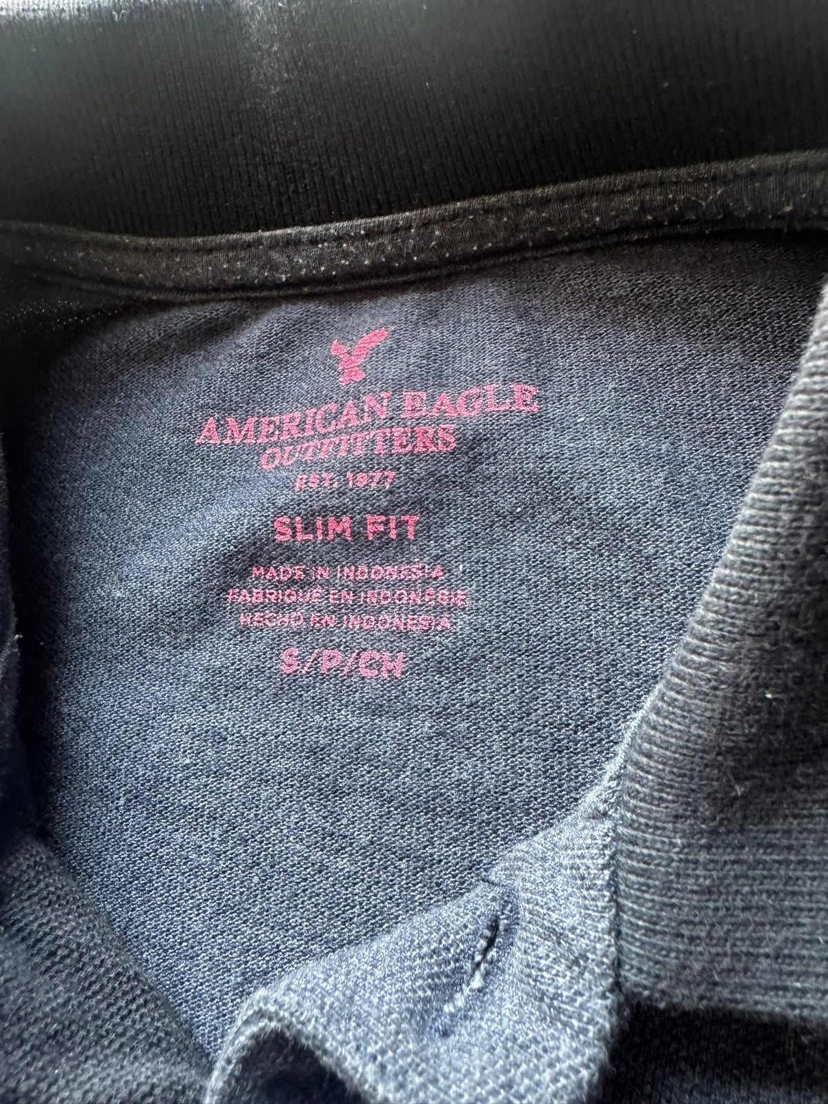 American Eagle Tipped Polo Shirt – Charcoal Heather