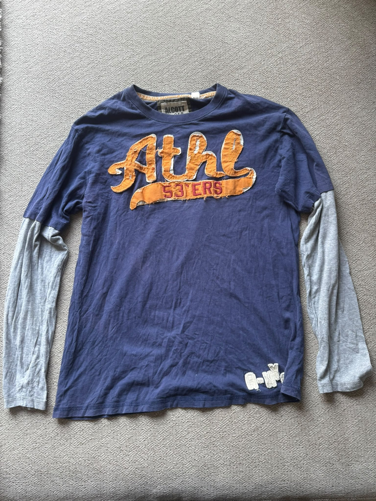 Alcott Athletic Applique Layered Long-Sleeve T-Shirt – Navy & Grey