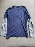 Alcott Athletic Applique Layered Long-Sleeve T-Shirt – Navy & Grey