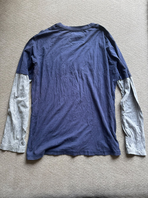 Alcott Athletic Applique Layered Long-Sleeve T-Shirt – Navy & Grey